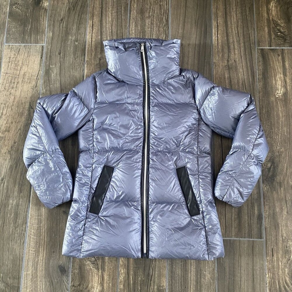 Cole Haan Signature Womens Down Feather Quilted Puffer Pewter Gray XS (036)
